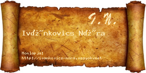 Ivánkovics Nóra névjegykártya