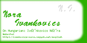 nora ivankovics business card